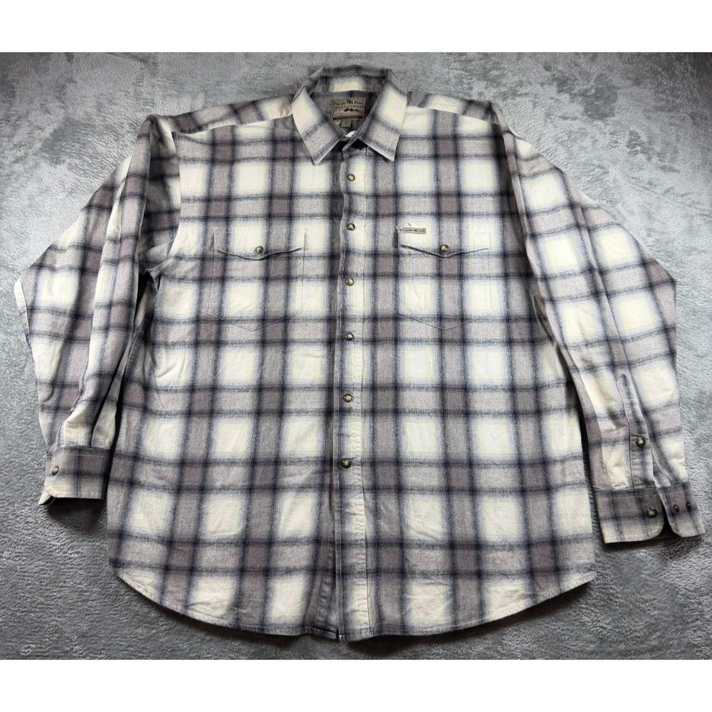 Powder River Outfitters Western Shirt Men's XL Plaid Pearl Snap Cowboy